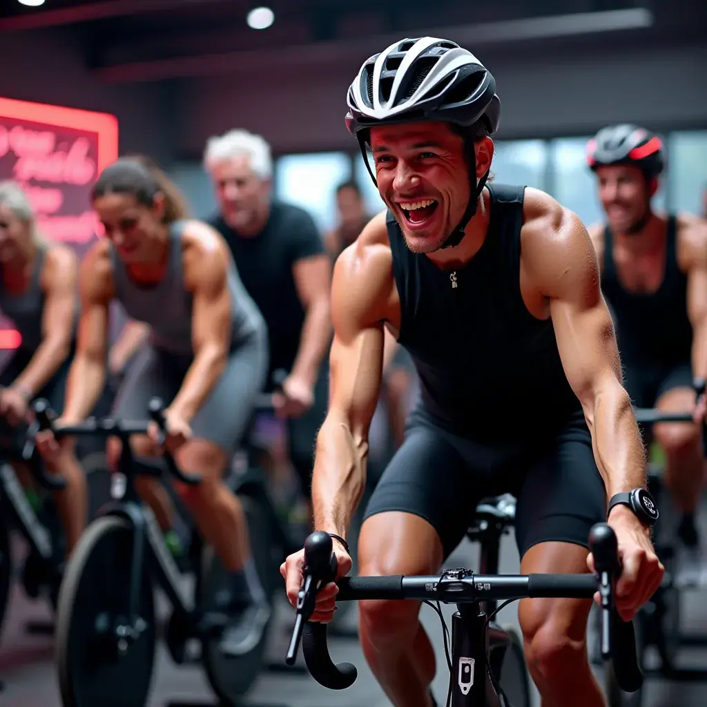 Ciclista entrenando al aire libre en una carretera española rodeada de paisajes naturales.